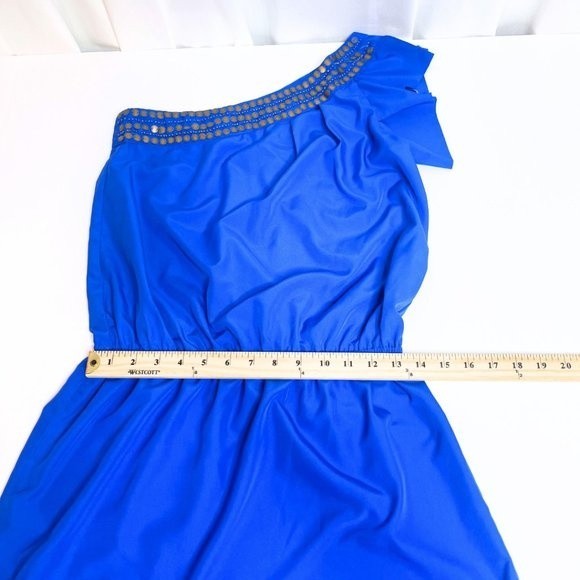 Angie One Shoulder Royal Blue Mini Dress Size Medium - Picture 15 of 16